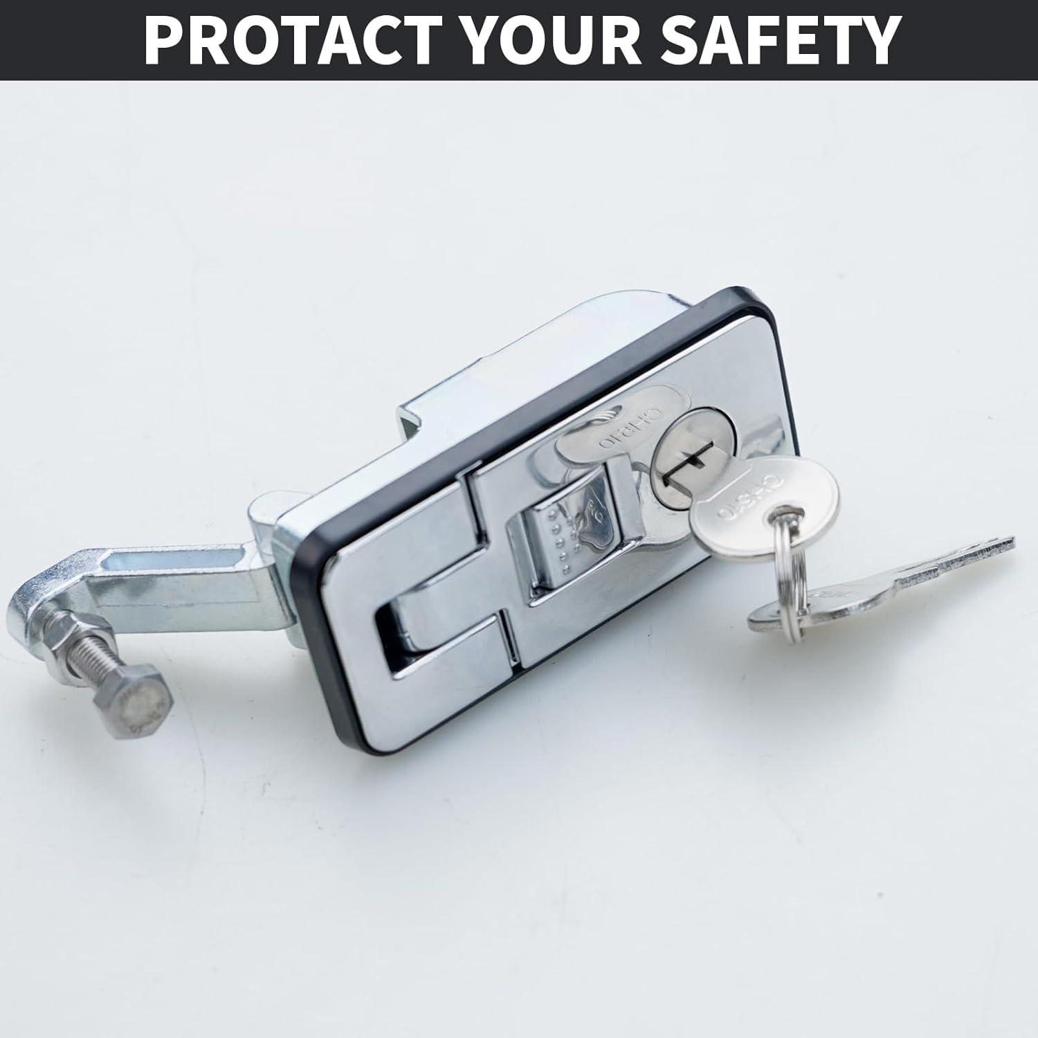 Loclink Compression Latch Lock Marine Grade Zinc Alloy for Boat Hatches, RV Camper Adjustable Lever Push Nutton Latches Hand Operated, 2-Pack with 4 Keys