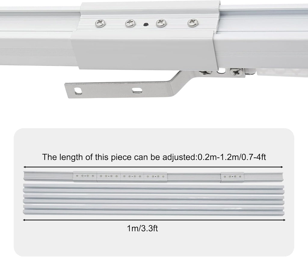 Electric Curtain Track, 7.08-13.78ft Motorized Curtain Track System, Smart Electric Curtain Rail with Remote Control, App & Voice Control, Compatible with Alexa and Google Home