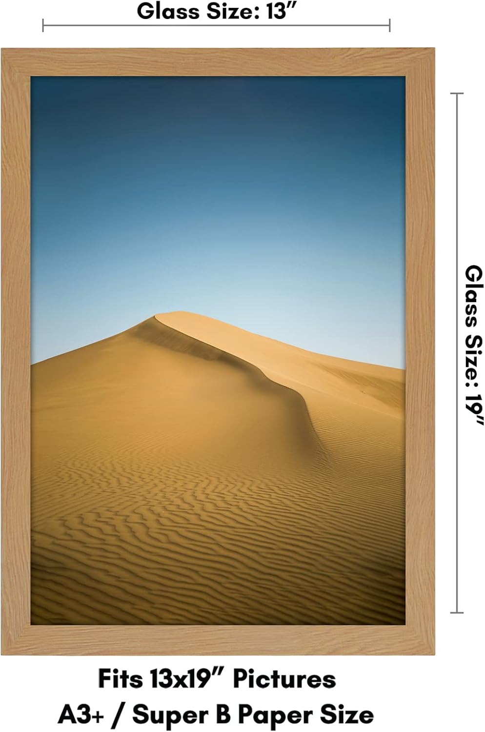 Americanflat 13x19 Picture Frame with Shatter-Resistant Glass - Gallery Style Frame with Engineered Wood - Signature Collection - Photo Frame for Wall Display - Dark Oak (Pack of 2)