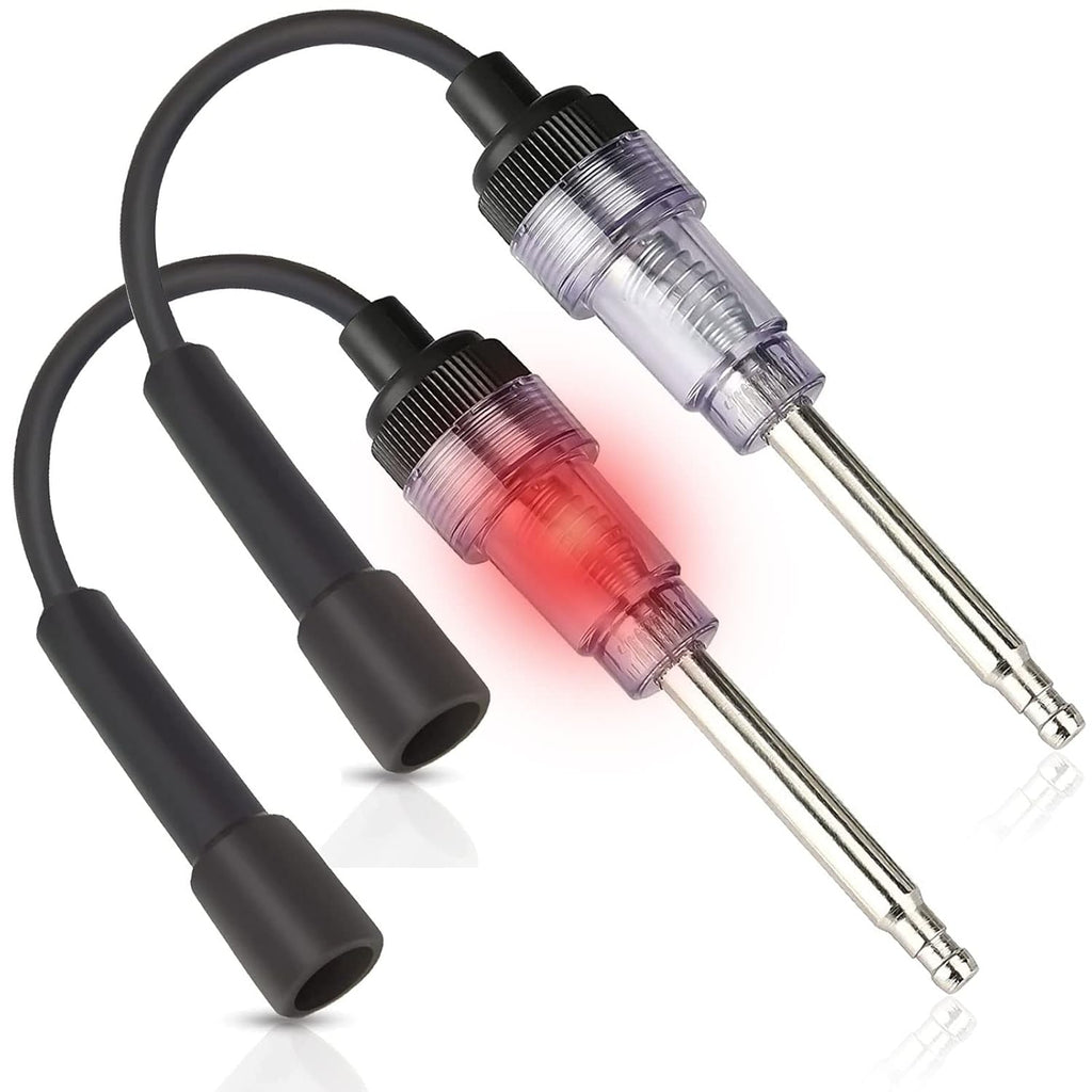 2PCS Inline Spark Plug Tester, Light Lawnmower Engine Checker, 6-12 Volt Pick Up Coil/Armature Diagnostic Detector Tool for Automotive, Car, Lawnmower, Small & Big Internal/External Engines