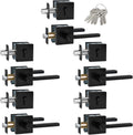 Keyed Alike(All Same Keys) Keyed Entry Door Lever with Single Cylinder Deadbolt Combo, Front Door/Exterior Door Handleset, Matte Black, 5 Set