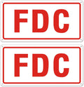 FDC Sign, 2 Pack Outdoor Aluminum Metal Sign, FDC Signs for Fire Department Connection, UV Protected Weather Resistant and Easy to Install (White Color, 12 x 6 inches)