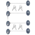 Hotop 4 Pack Cabinet Locks with Keys Mini Fridge Refrigerator Locks for Kids Toddlers Self Adhesive Child and Baby Proofing Safety for Deep Freezer Drawers Doors Latch(Gray)