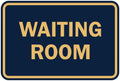 Signs ByLITA Classic Framed Waiting Room (Navy Blue/Gold) - Large 2 Pack