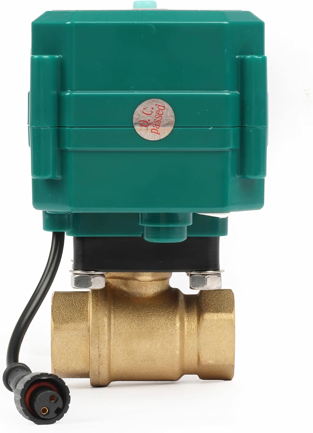 U.S. Solid 1/2" Smart Motorized Ball Valve - Brass Remote App Mobile-control Electrical Ball Valve with Manual Switch, Plug Connection