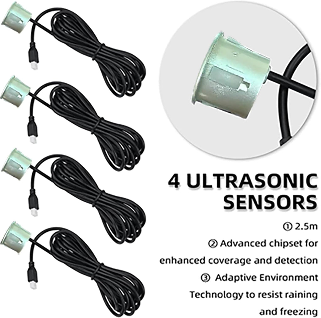New Features Forward and Reverse Parking sensors, Option to Measure Distance in inches, bidirectional Display Option, and Customizable Digital Direction 18 Color Probes to Choose from(Silver)