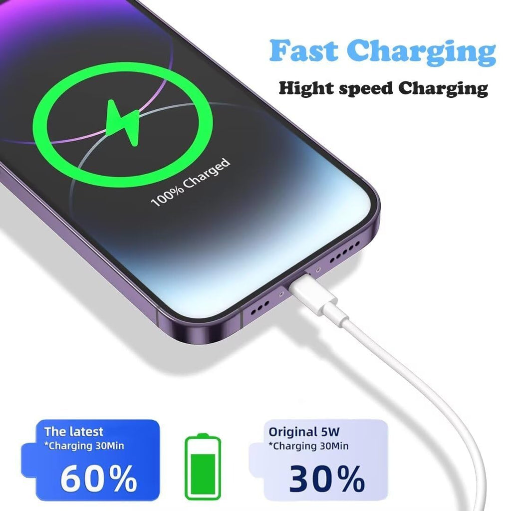 iPhone Fast Charger, 3 Pack MFi Certified PD Type C Fast Charger Block with 3 Pack 6FT USB C to Lightning Fast Charging Data Sync Cable Compatible with iPhone 14 13 12 11 Pro Max XS XR X 8 iPad-White