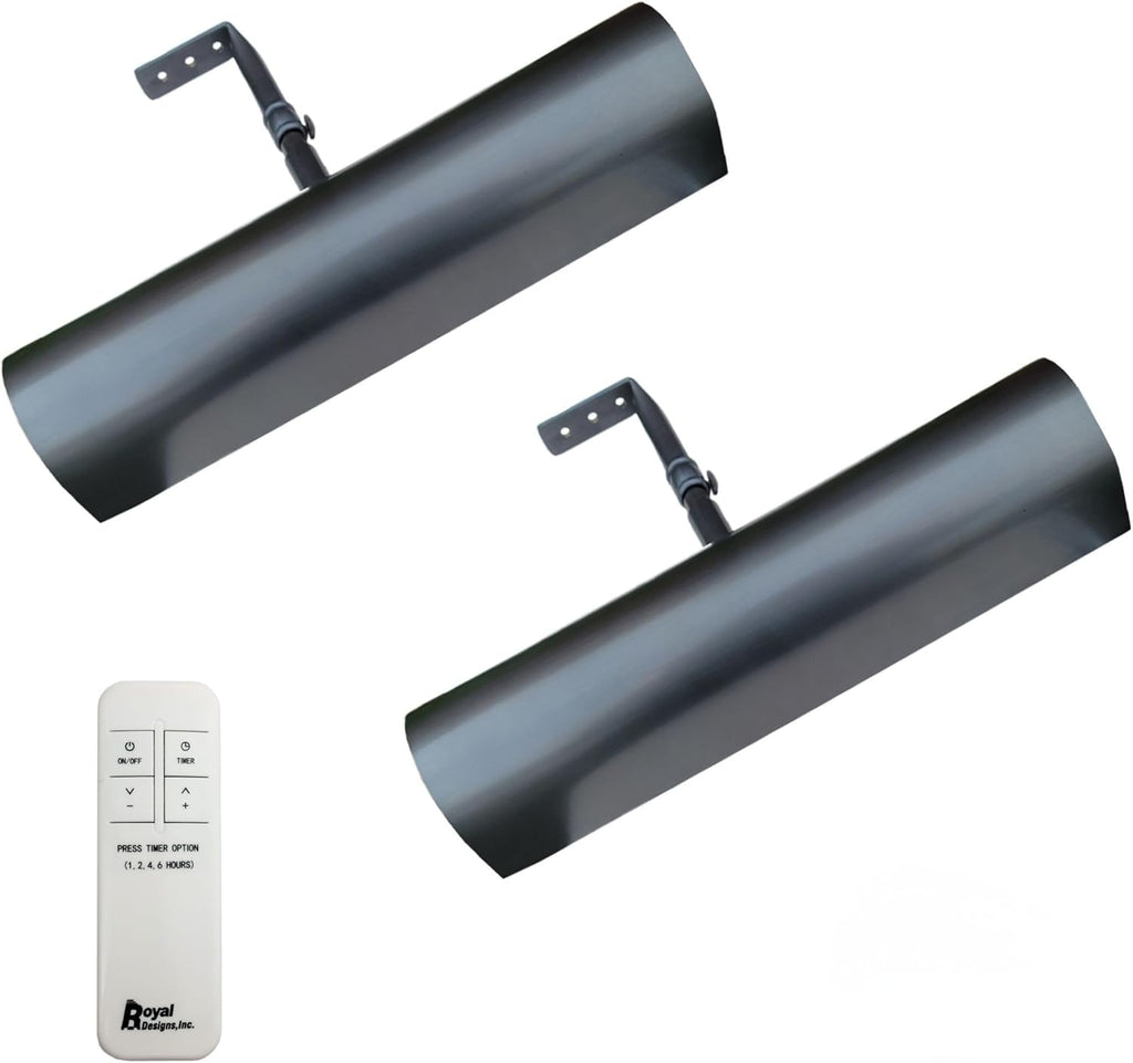Royal Designs, Inc. Cordless Remote Control LED Picture Light, Dimmable with Timer Function, Oil Rubbed Bronze, 8.75 Inches, 2 Pack
