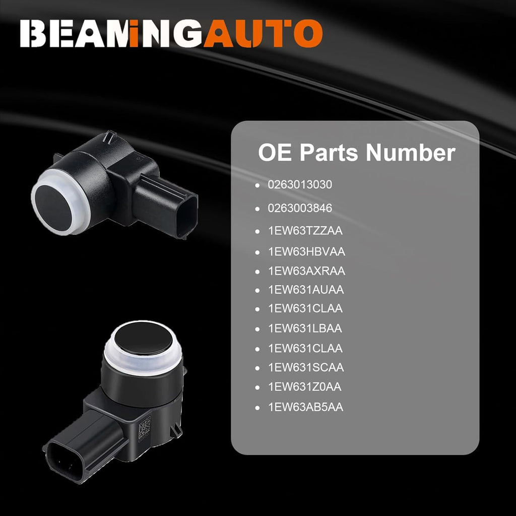 4 PCS PDC Parking Assist Sensor - Compatible with Dodge Journey, Durango, Ram 1500 2500 3500, Jeep Commander, Liberty, Grand Cherokee Reverse Backup Parking Sensor Replace 1EW63TZZAA