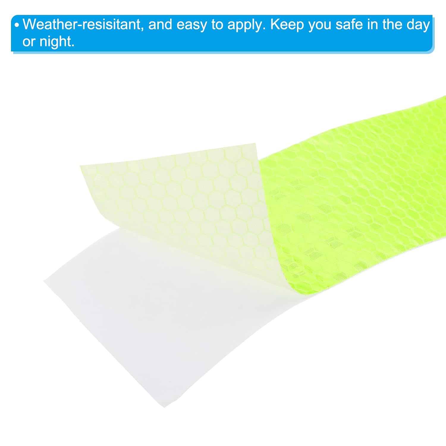 PATIKIL 2 Inch x 10 ft Reflective Tape, 1 Roll Waterproof Self Adhesive High Visibility Caution Warning Safety Tape Reflector with Scraper for Trucks Trailers Cars, Bright Green