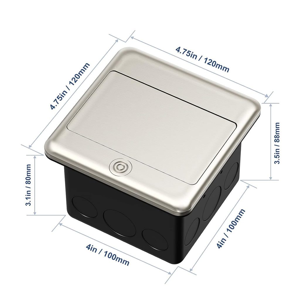 KYHSHJ Pop Up Floor Electrical Outlet with 20 Amp Stainless Steel GFCI Tamper Receptacle Outlet, Corrosive Resistant Hardware，ETL Listed，(Stainless Steel Color)