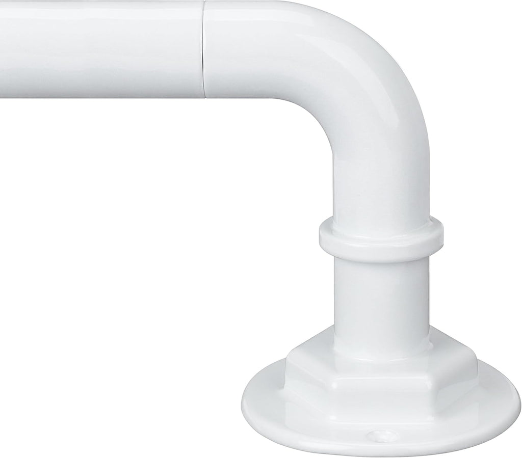 Curtain Rods for Windows 16 to 120 Inches Adjustable Blackout Wrap Around 1 Inch Diameter Curtain Rod,Ivory White