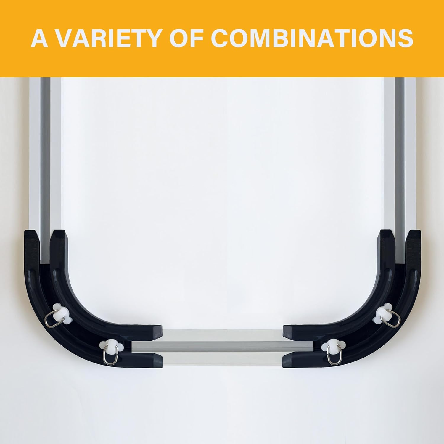 90° Curved Connectors for Ceiling Curtain Track, Ceiling Track for Curtains, Track Curtains Ceiling Mount/Wall Mount, Room Divider Curtains Tracks（Black 2 PCS）.