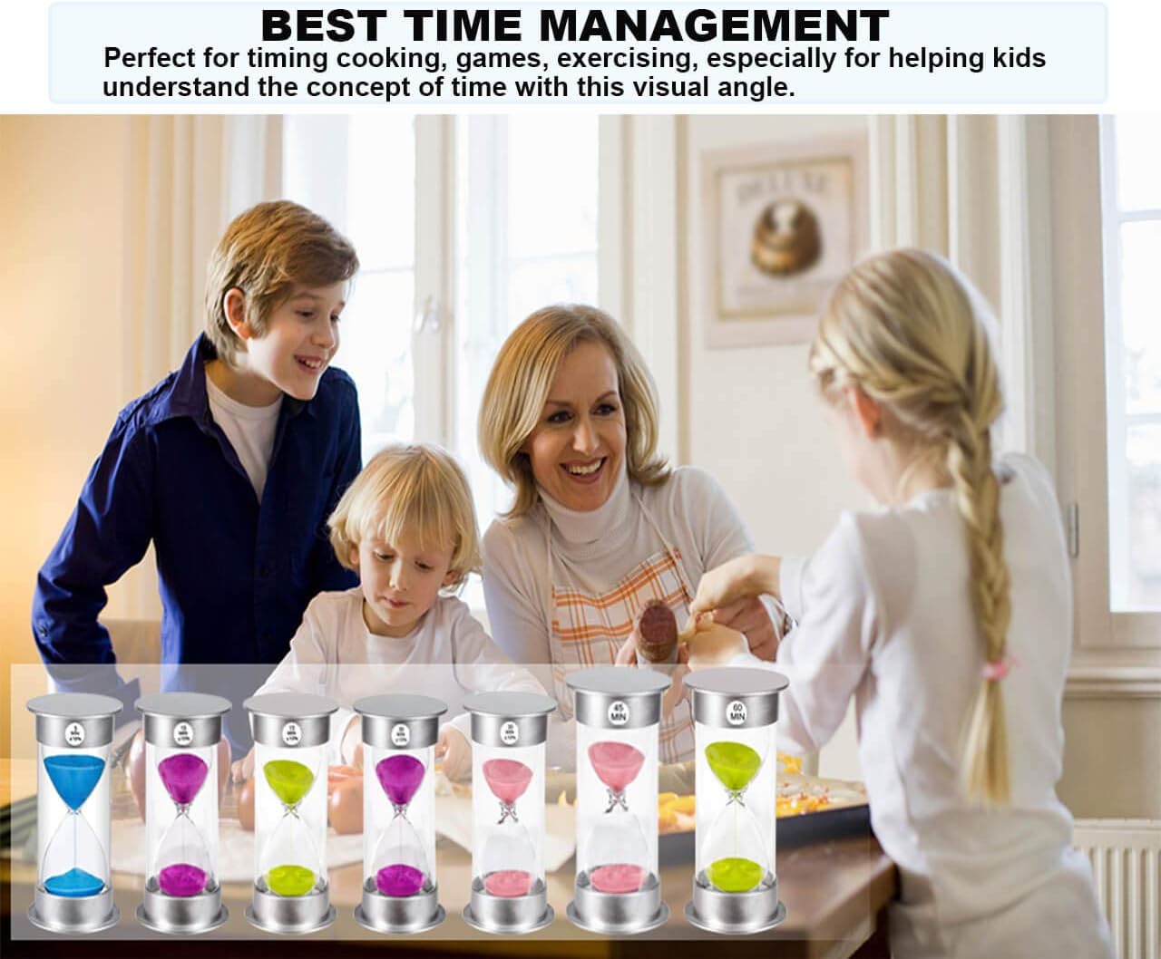 SuLiao Sand Timer, 1 Min Hourglass - Large Purple Sand Clock - Unbreakable Plastic for Kids, Games, Classroom, Kitchen, Decoration