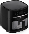 8L Large Air Fryer, AI Intelligent Recognition Cooking Air Fryer with Window, 12 Preset Menus, Touchscreen Display, 400°F, Raven Black
