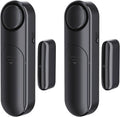 Window and Door Alarm When Opened (2 Pack) for Kids Safety/Home Security, Sliding Front Door Opening Sensor Alarms for Dementia, 120dB Burglar Alert, Ideal for Business, Garage, Apartment,House, Black