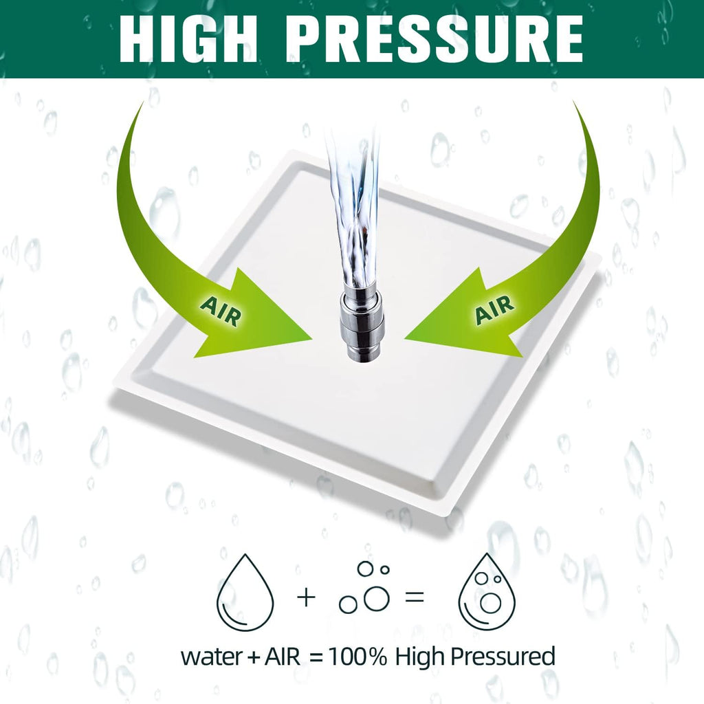 Shower Head - Shower Faucet Set Square Shower Combo System with 8'' Rainfall Shower Head Wall Mount Handheld Shower, Stainless Steel with Chrome Finish Bath Shower Head,Chrome