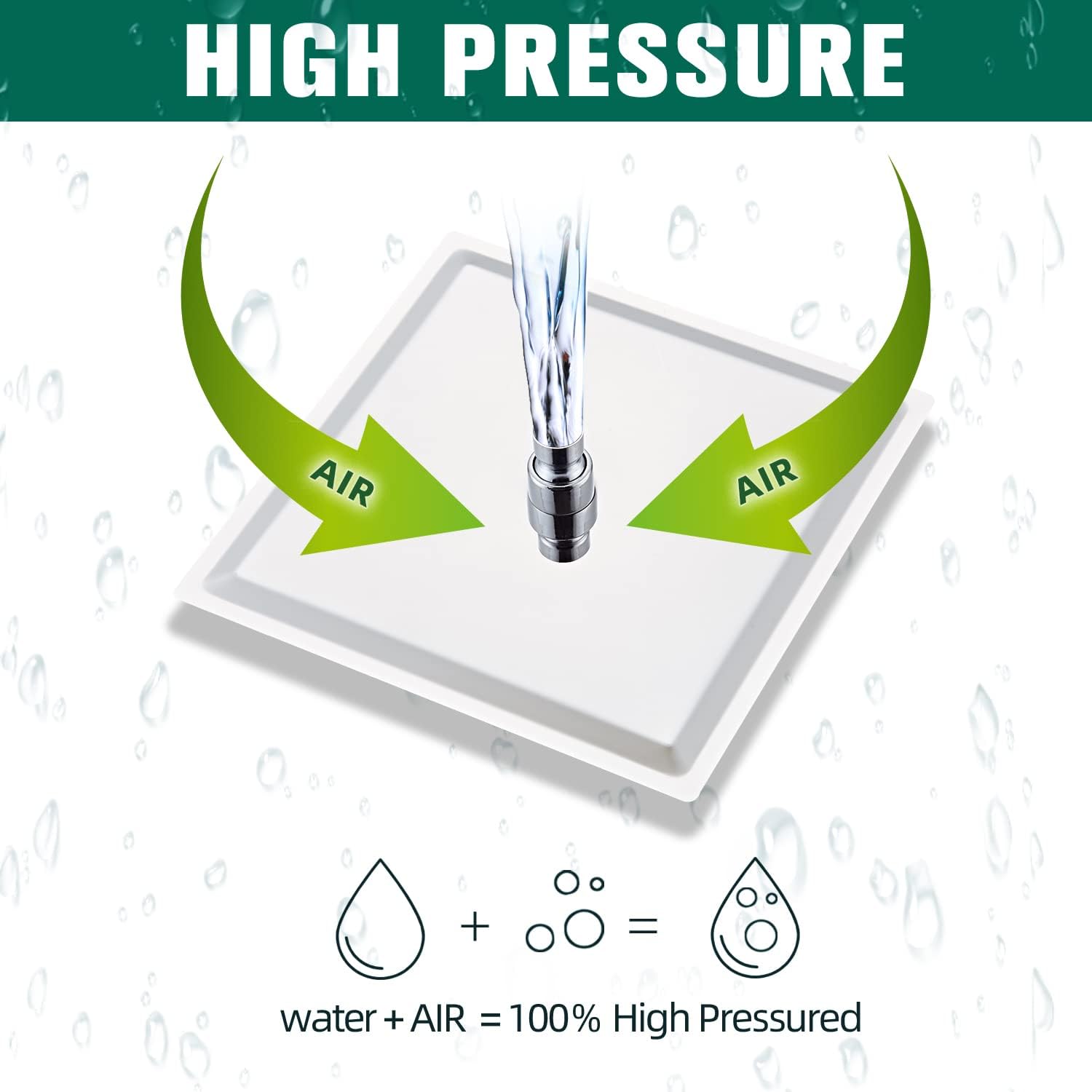 Shower Head - Shower Faucet Set Square Shower Combo System with 8'' Rainfall Shower Head Wall Mount Handheld Shower, Stainless Steel with Chrome Finish Bath Shower Head,Chrome