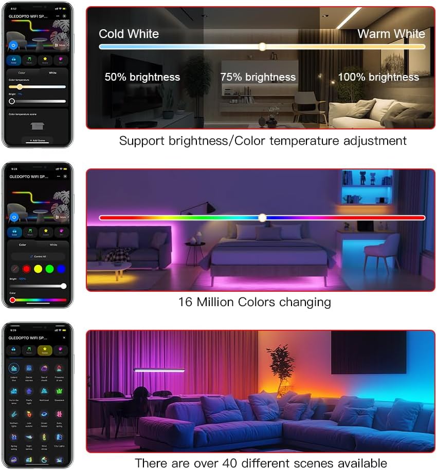 WiFi Tuya SPI Digital Pixel LED Strip Light Controller Smart Life App Control Over 40 Dynamic Lighting Easy to Setup for WS2811 TM1814B TM1934A SK6812 WS2801 WS2805 UCS2904B