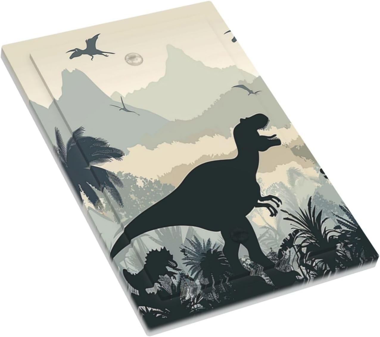 Light Switch Cover Plate Prehistoric World Dinosaur Cartoon Fores 1 Gang No Device Blank Electrical Wall Plates Faceplate Decorative Switch Plate for Kids Room Nursery Decor