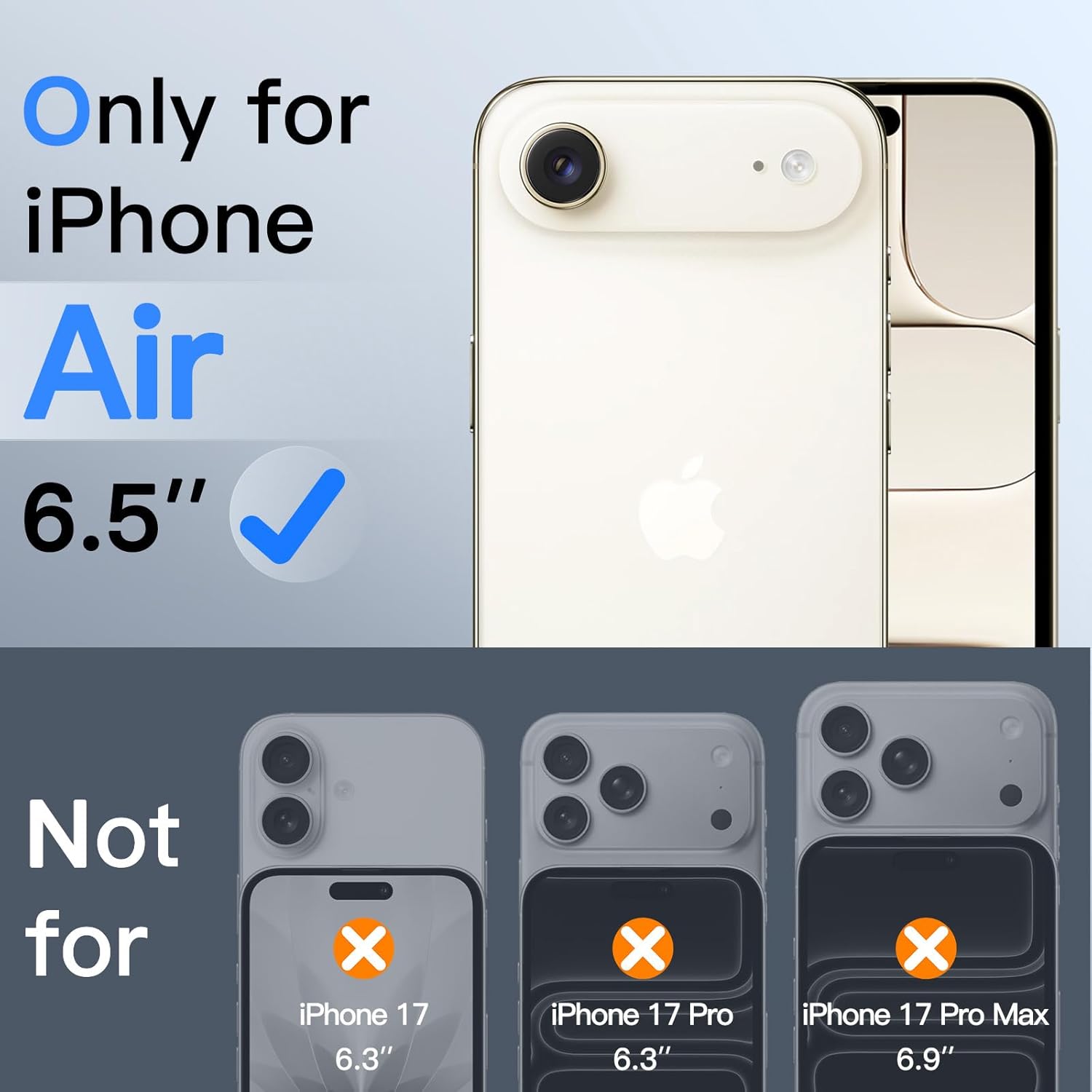 JETech Privacy Screen Protector for iPhone Air with Camera Lens Protector, Anti-Spy Tempered Glass Film, Easy Installation Tool, 6.5-Inch Display, 2-Pack Each
