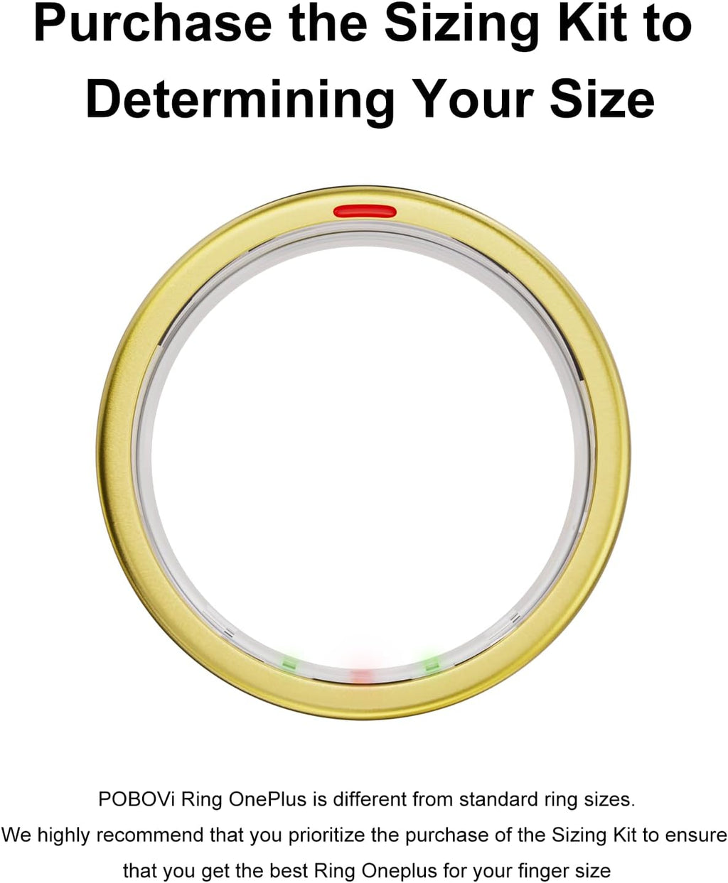 Ring OnePlus - Ultra-Thin Titanium Smart Ring - 7 Days Battery Life - Fitness/SPO₂/Stress/HR/Sleep Skin Temperature Tracker - No App Fee - iOS&Android Compatible (Gold,Size 12)