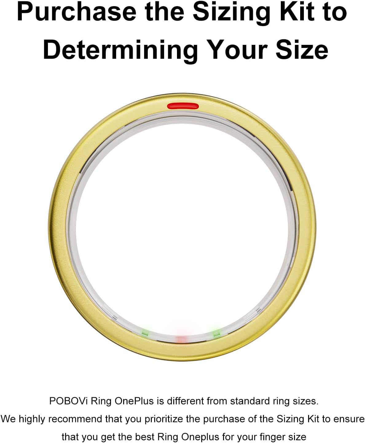 Ring OnePlus - Ultra-Thin Titanium Smart Ring - 7 Days Battery Life - Fitness/SPO₂/Stress/HR/Sleep Skin Temperature Tracker - No App Fee - iOS&Android Compatible (Gold,Size 12)