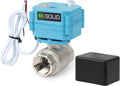 U.S. Solid Motorized Ball Valve - IP67 3/4inch Stainless Steel Ball Valve 110-230V with Waterproof Cover, Full Port, 2 Wire Auto Return, Normally Closed