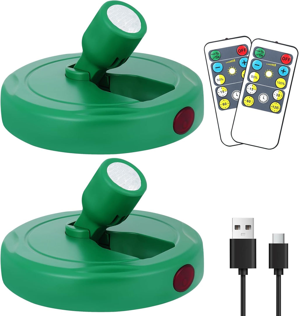 Cordless Spotlight Battery Operated, Rechargeable Plant Spot Lights, Dimmable Accent Lighting with Remote, LED Uplight for Picture Tree Painting Gallery Portrait Dartboard Art Photo, Green
