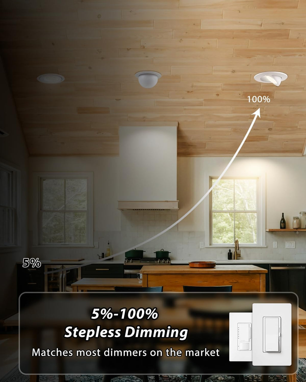 Adetu Recessed Lighting 6 inch, 360°+90° Adjustable Directional 6 inch Gimbal Led Recessed Light, 2700K-5000K 5CCT Dimmable Retrofit Eyeball Can Recessed Lights with Jbox, ET (White-12 Pack)