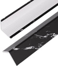 OUZUGIE 8-Pack 57 Inches, WPC Slat Wall Panel Trim,Corner Guard for High Grille (Black Marble-1)