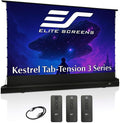 EliteProjector Screens Kestrel Tab-Tension 3 CineWhite, 183" Diag., 16:9 Aspect Ratio, ISF Certified 4K/8K Ultra HD Electric Floor-Rising Motorized Tab-Tensioned Front Projector Screen, FTE183H3
