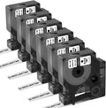 Freshworld Compatible with Dymo Label Maker Refills d1 Replace for Dymo D1 Label Tape 45010,Black on Clear,1/2 In x 23 Ft,for LabelManager 160 210D 260P 280 360D 420P PnP 220P 260P 500TS 450DUO,6-Pack