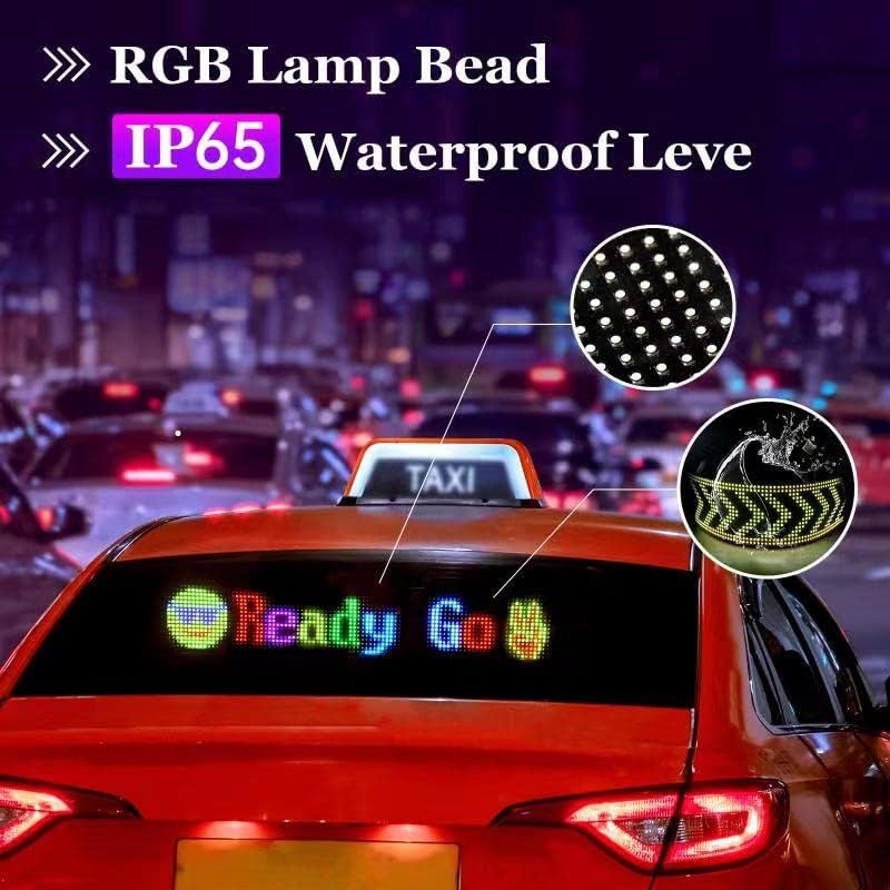 Scrolling LED Sign,LED Signs for Business,Programmable Flexible Digital Sign,Bluetooth APP,DIY Animations,Text, Graffiti (27''x5'')