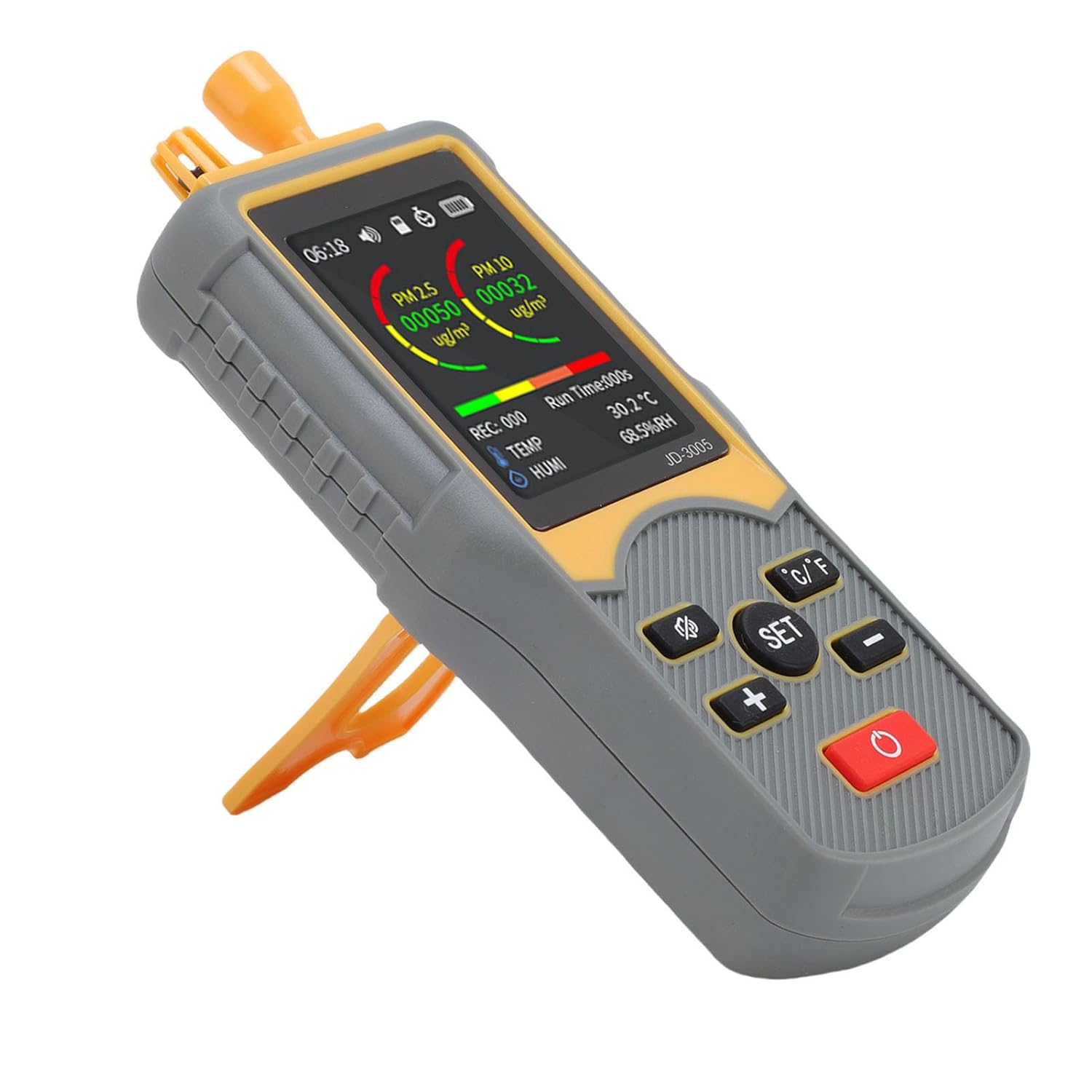 WALFRONT PM2.5 PM10 Air Quality Monitor, ABS Construction, Smart Portable CO2 Tester with 5-Channel Detection for Indoor Home Use