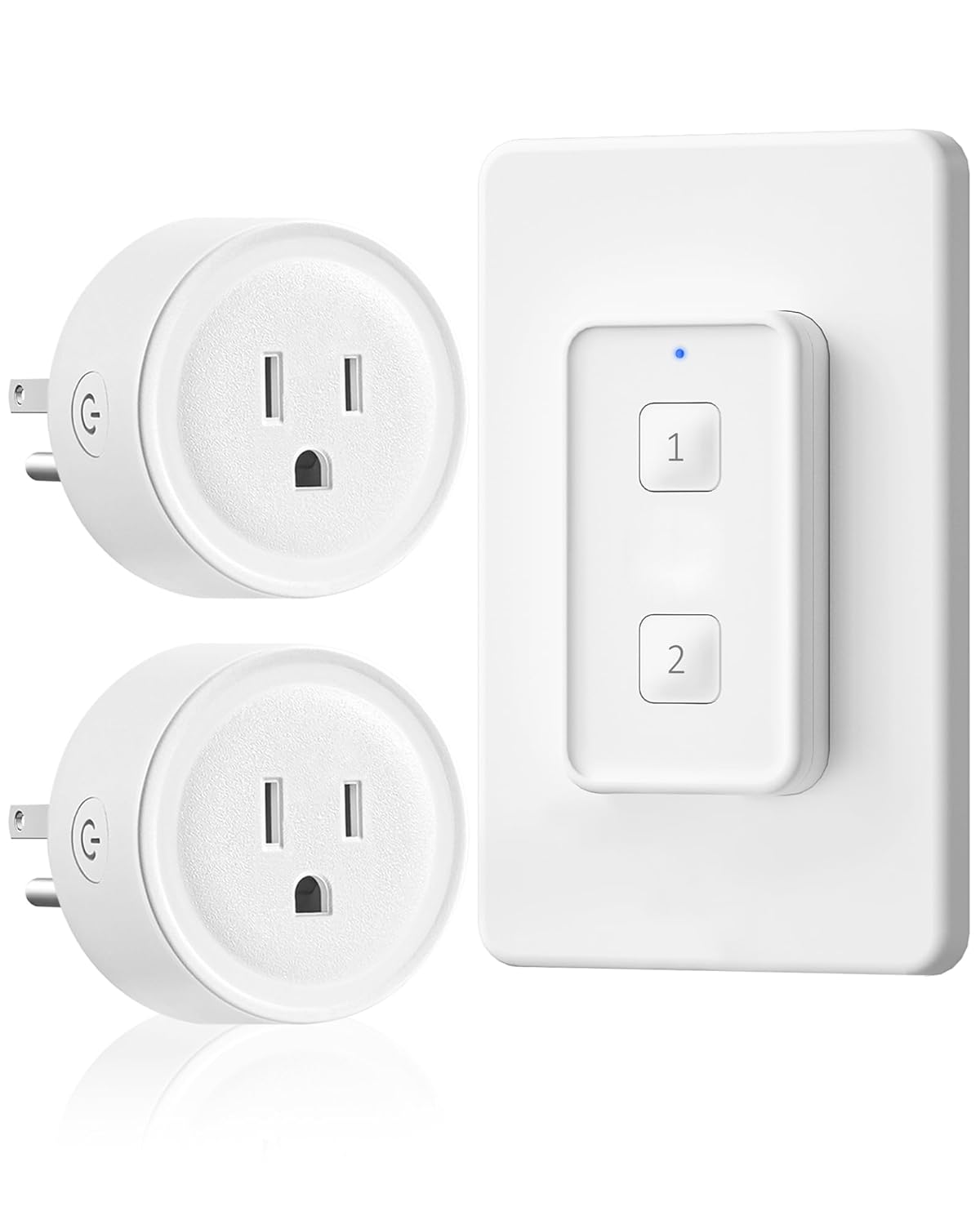 Remote Control Outlet, WILAWELS Wireless Light Switch, Expandable Remote Outlet Switch for Light, Lamps, Appliance, 100ft RF Range, FCC Listed (1 Controller + 2 Outlets) W14RC1206