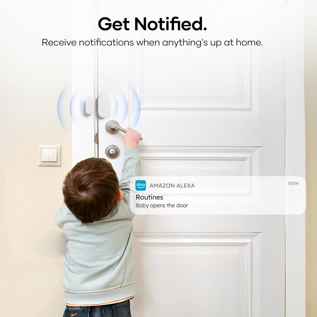 Zigbee Door Sensor 2 Pack, Mini Smart Door Sensor, Home Automation, Kid Safety, Compatible with SmartThings, Alexa, Home Assistant, Aeotec, Hubitat, Homey with Build-in Zigbee Hub, Hub Required
