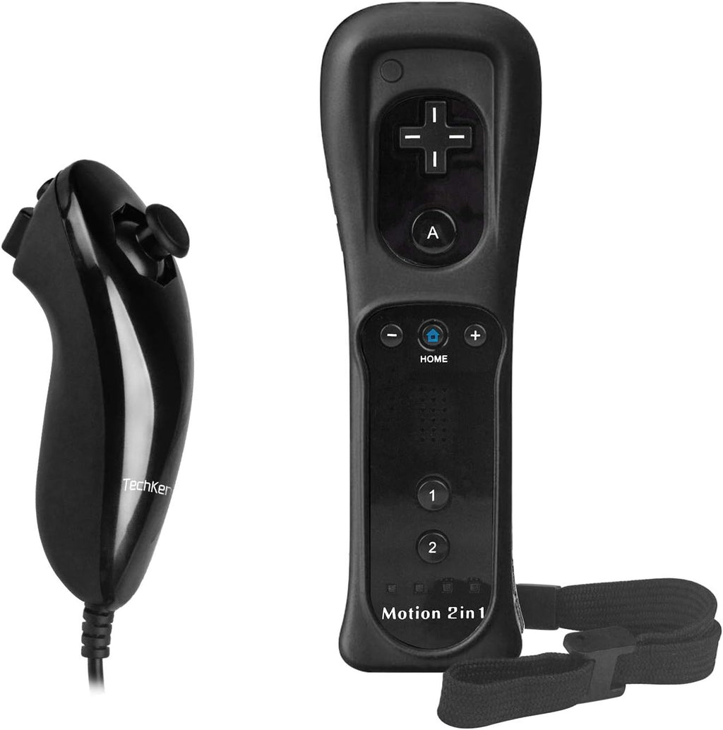 Motion Plus Wii Controllers 2Packs with Nunchucks, Wii Remote Controllers Compatible for wii and Wii U with Built in Motion Plus