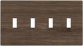 Light Switch Cover Plate Rustic Walnut Wood Grain 4 Gang Quad Toggle Wall Plate Electrical Outlet Cover Decorative Switch Plate Covers for Farmhouse Cabin Decor
