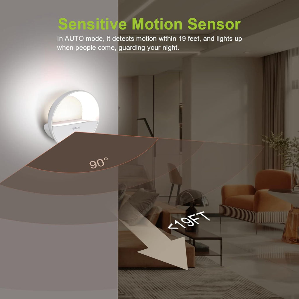 Rechargeable Motion Sensor Night Light, Battery Night Lights LED Cool White Magnetic Stick-on Motion Sensored Hallway Light, with Dusk to Dawn Sensor for Stair, Wall, Bedroom, Bathroom(6 Pack)
