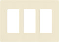 Lutron Claro Light Switch Cover Plate, 3 Gang Wallplate, for Decorator Light Switches, Rocker Light Switch Cover, Outlet Cover, Screwless Switch Plate Cover, Gloss, CW-3-AL, Almond