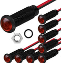10pcs LED Plastic Indicator Pilot Light AC/DC 12-24V Mounting Hole Size 6mm(Red)