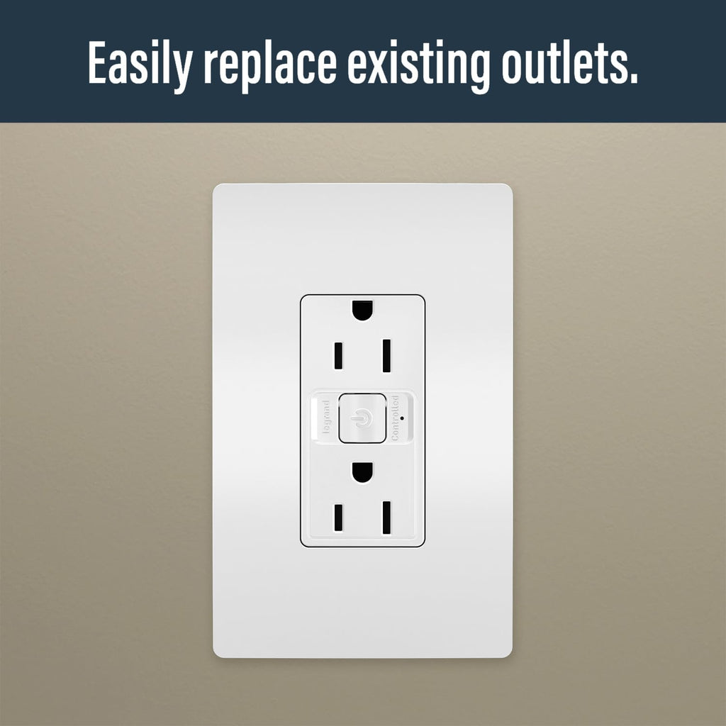 Legrand Radiant WNRR15WH 15 AmpSmart Outlet with Netatmo, Compatible with Alexa, Google Assistant & Apple HomeKit, 15A, White (1 Count)
