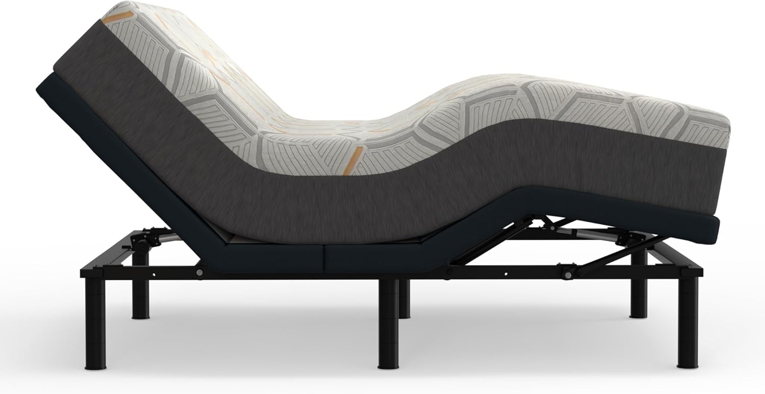 Blissful Nights e4 King Adjustable Bed Base Frame with 12" Medium Firm Copper and Gel Infused Memory Foam Mattress