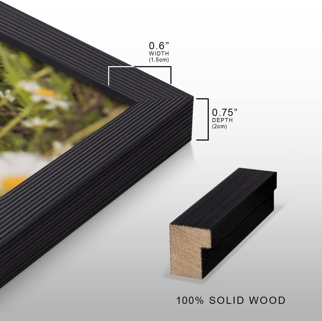 Renditions Gallery Set of 4, 8X10 Custom Photo Prints with Real Wood Picture Frames. Create Personalized Photos with Peel & Stick Photo Frames. Black Frame