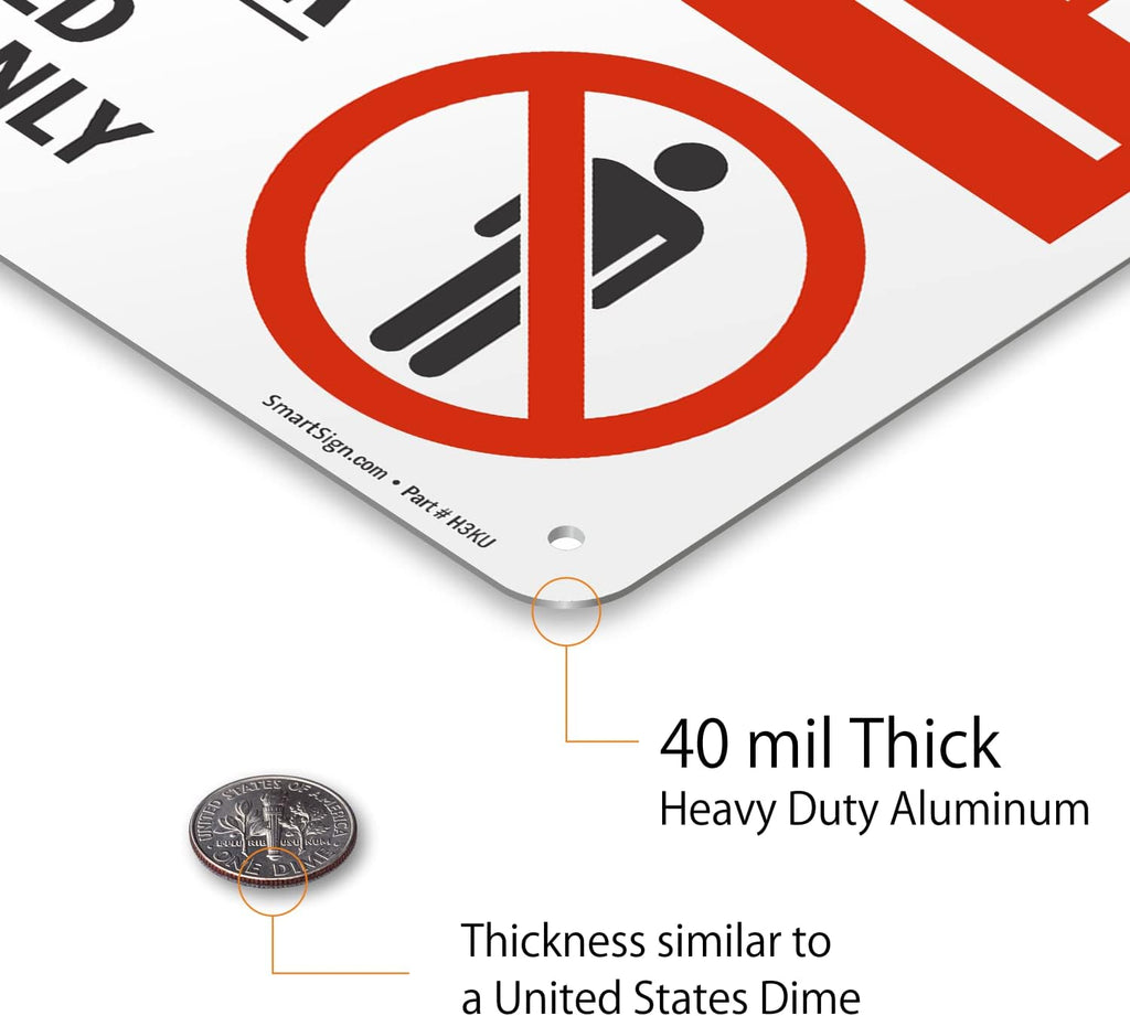 SmartSign (Pack of 4) 7 x 10 inch “Restricted Area - Do Not Enter, Authorized Personnel Only” Metal Sign with Symbol, 40 mil Laminated Rustproof Aluminum, Red, White and Black, Made in USA