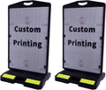 2 Pack 24"x36" Wind Sign Board with 40Lb Fillable Base, Double-Sided Customizable and Reusable Pavement Sign for Professional Outdoor Use (Black, Panel Frame)