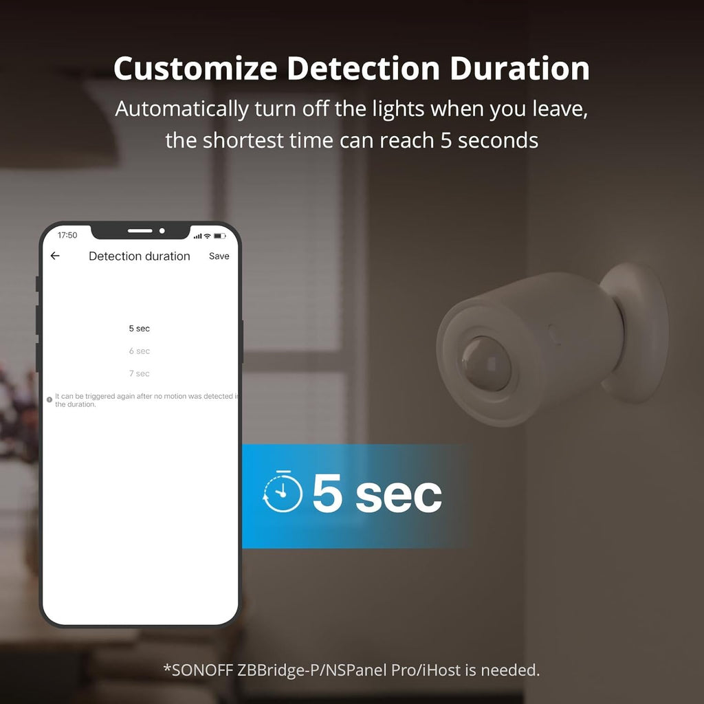SONOFF SNZB-03P Zigbee Motion Sensor, 3-Year Battery Life, for Alert System and Automations Wireless Motion Detector, SONOFF Zigbee Bridge Required, Batteries Included(2 Pack)