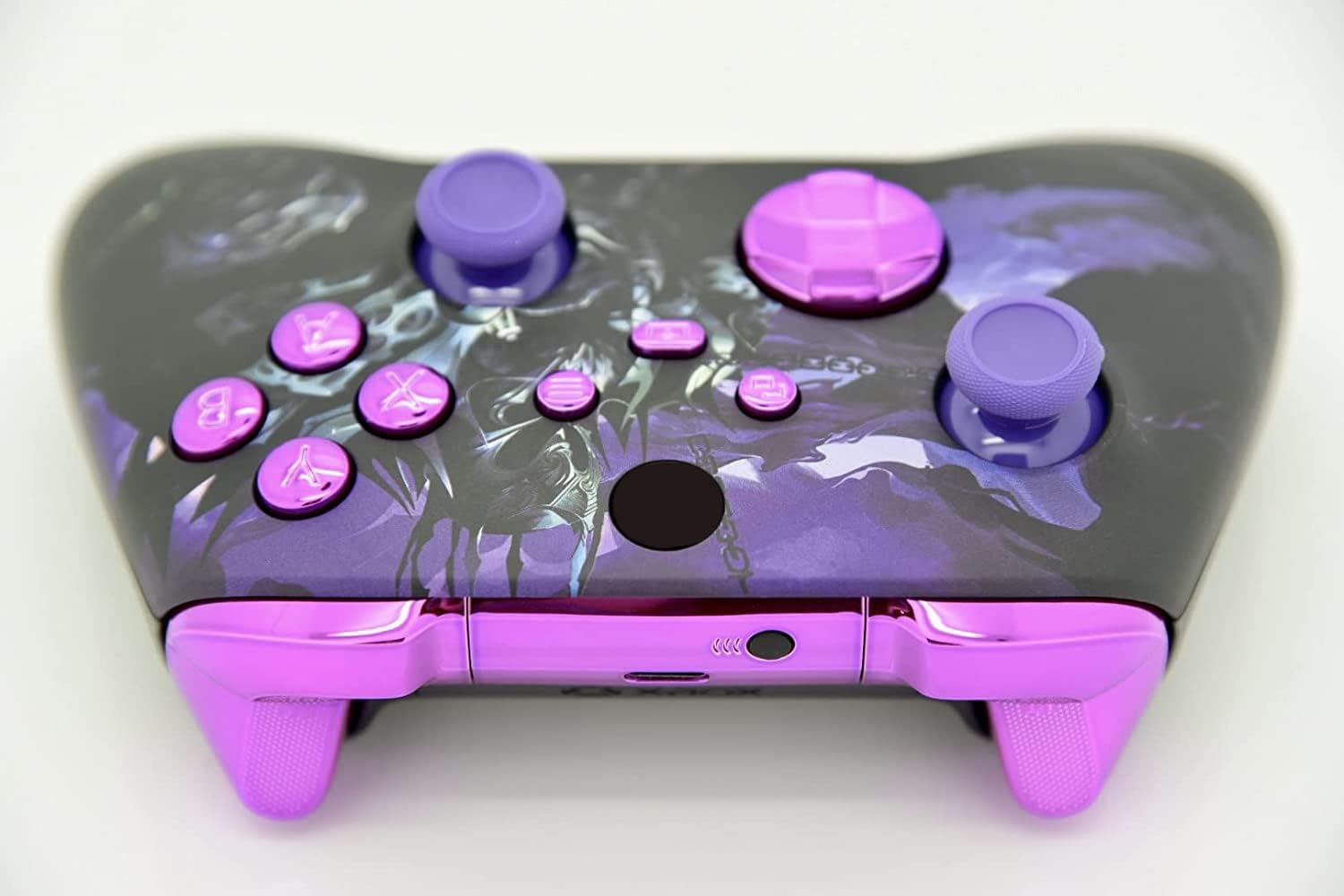 Hand Airbrushed Fade Custom Controller Compatible with Series X/S & One (Series X/S Purple Knight W/Purple Chrome Inserts)