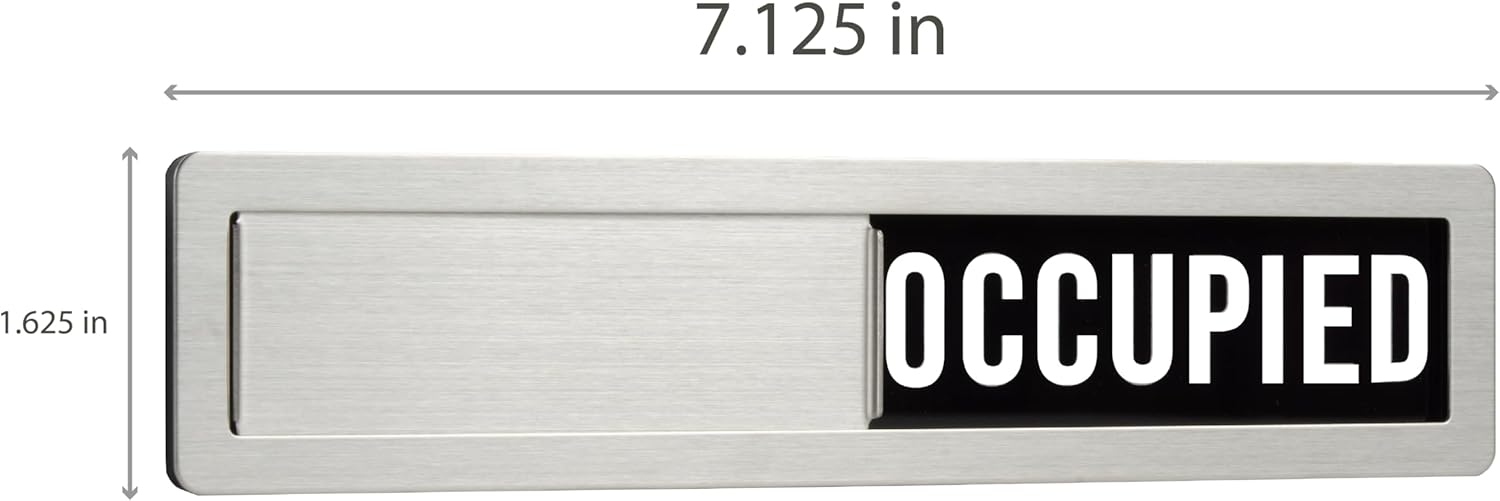 Stainless Steel Vacant/Occupied Privacy Sign for In Out Office Room Use, Vacant and Occupied Bathroom or Business Indicator Signs - Black & White Professional Design